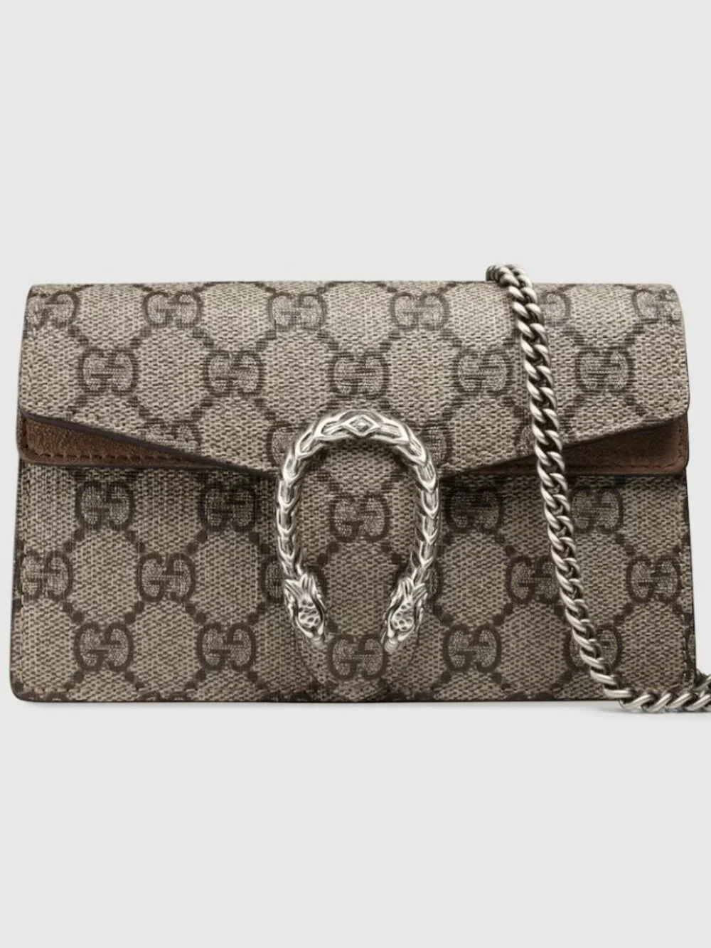 Gucci Beige Brown GG Supreme Dionysus Crossbody Bag